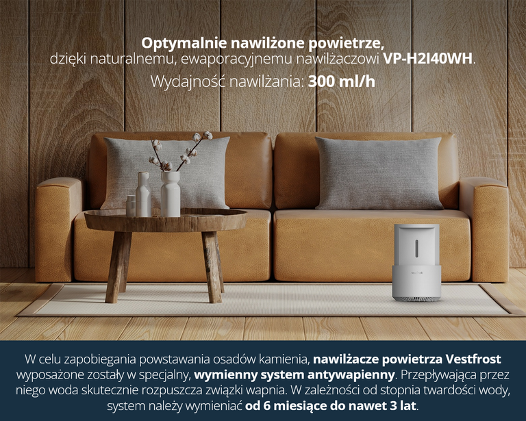 Nawilżacz powietrza Vestfrost VP-H2I40WH do 40m2 (7)