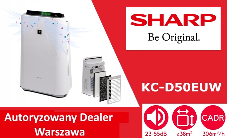 Oczyszczacz powietrza SHARP KC-D50EUW z nawilżaczem (13)