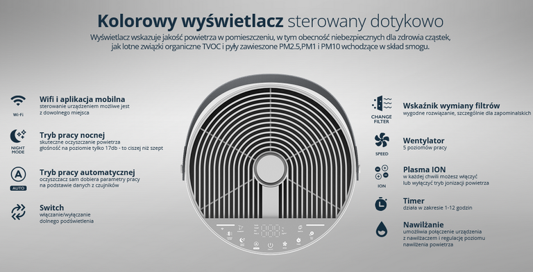 Oczyszczacz nawilżacz powietrza Vestfrost VP-E2S60WH do 60mkw (4)